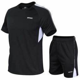 Roupa de corrida para homens e mulheres, conjunto esportivo com camisa e bermuda de secagem rápida para corrida, atletismo e corrida, roupa esportiva para homens - Image 2