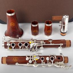Moresky vermelho madeira profissional clarinete, Clarinete do jacarandá Bb, Teclas prateadas, Sib sólido - Image 2
