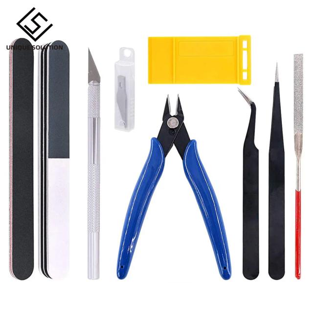 Kit Completo de Ferramentas para Artesanato e Modelismo: Ideal para Construção de Gundam e Acabamentos em Impressão 3D