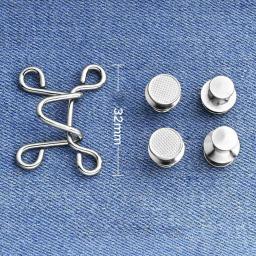 Fivela de metal com fecho de cintura, extensor ajustável com botão de pressão para roupas, ganchos de costura, artesanato, 1 conjunto de 27/32mm - Image 4