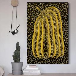 Yayoi kusama abstrato abóbora pintura em tela cartazes e impressões modernas arte da parede quadros para sala de estar decoração - Image 1