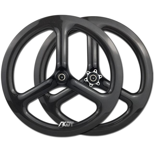 Rodado Carbono 16 Polegadas 349 Freio a Disco Tri-Spoke 9/10/11 Velocidade