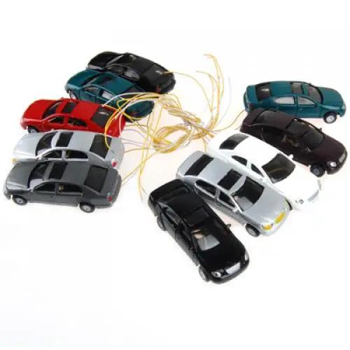 Conjunto de 10 Carros em Miniatura de Alta Qualidade para Pintura, Trem Ferroviário e Cenário de Rua em Escala HO 1:100