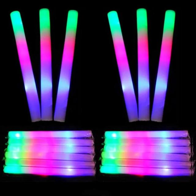 Bastões de Espuma Brilhantes LED com Mudança de Cor para Festivais e Eventos Decorativos