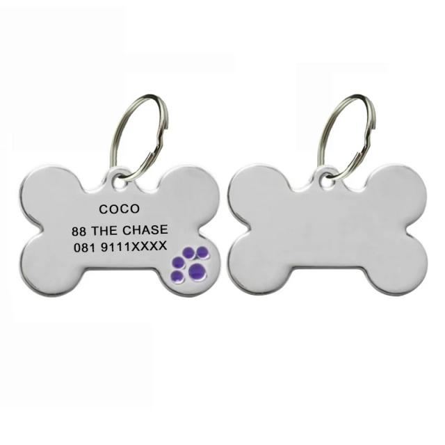 Etiqueta Personalizada Anti-Perda para Identificação de Cães com Nome do Pet