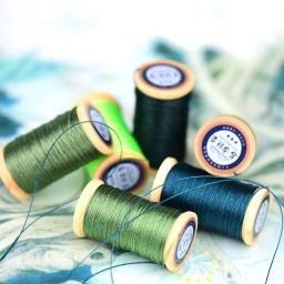 Linha Bordada Tecida à Mão, Linha Borlas, 3 Vertentes, Fibra de Poliéster, Preto e Verde, Alta Resistência, 0,3mm, 50m - Image 1