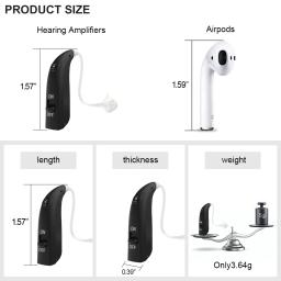 Aparelho auditivo digital para audição surda, aparelho auditivo pequeno, poderoso, severo, profissional, Bluetooth, melhor, novo, 2019 Tecnologia - Image 3