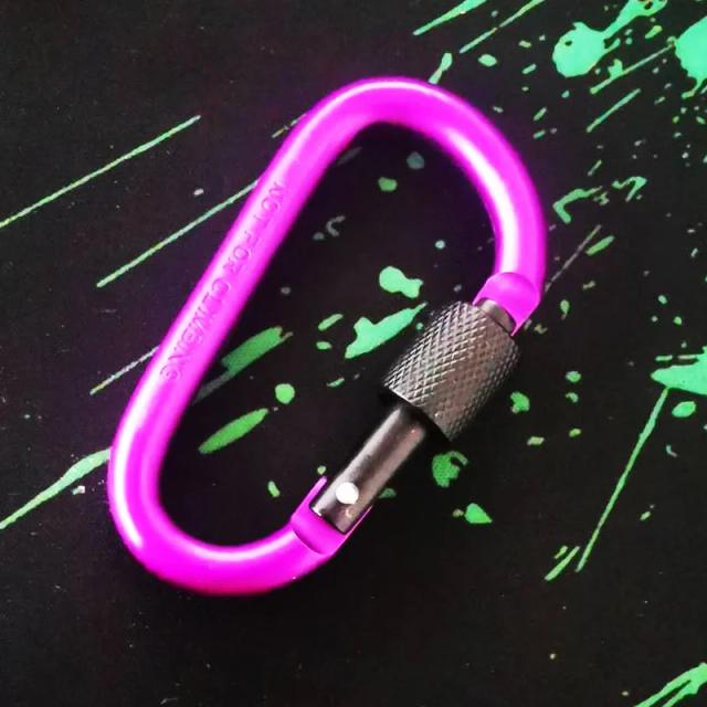 Mosquetão de Escalada 77mm com Trava Rápida e Parafuso de Alumínio Tipo D Ideal para Mochilas