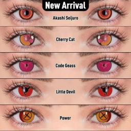 Uyaai 2 pcs/par cosplay lentes de contato multicolorido lentes de contato anime acessórios lentes halloween lente cor olhos - Image 1