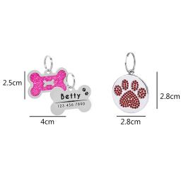 Etiqueta de identificação do cão do gato do filhote de cachorro dos animais de estimação identificação nome do cão colar placa de identificação do cão acessórios do animal de estimação bulldog - Image 3