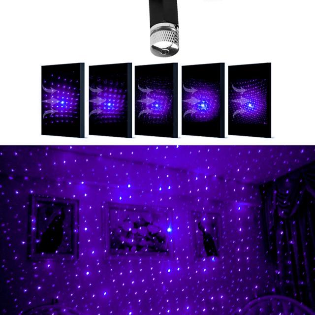 Mini projetor de estrelas LED para carro - luz USB com efeitos de discoteca e decoração para festas e Natal