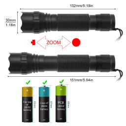 Lanterna de Caça Infravermelha LED, Mini IR 850, 940nm, Visão Nocturna, Zoom, Portátil, Ao Ar Livre, Tocha Tática, Impermeável, 10W, 501F, 502F - Image 3