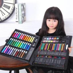Conjunto de canetas marcadoras coloridas água, 150 peças, lápis de pintura colorido, lápis de pasta a óleo, pincel de desenho de crianças, materiais de desenhos - Image 1