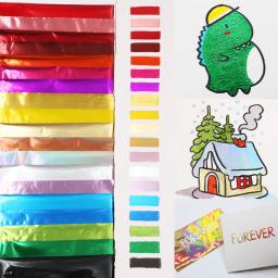 Transferência de calor holográfica alumínio laminador folha, papel de estampagem a quente, artesanato DIY, Ch, 50pcs - Image 1