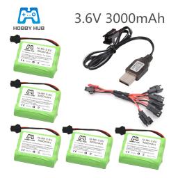 Bateria Recarregável Ni-MH, Tamanho AA, 3.6 V, 3000mAh, Apto Para Carro RC, Brinquedo, Barco, Modelo - Image 1