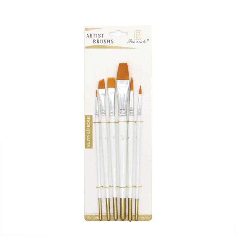 Conjunto de pincéis aquarela de 6 tamanhos com forma diferente, ponta redonda, de nylon, para pintura de cabelos, acessórios para arte - Image 1