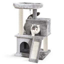 Casa árvore para gatos, arranhador de madeira, casa para gatos, ideal para condomínio, postes para arranhar e brincar com bola, gatos e gatinhos, entrega rápida - Image 6