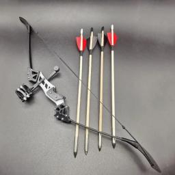 Mini arco com 4 flechas, brinquedo descompressão destacável, pequeno arco reverso, 18 kg, arco e flecha - Image 5