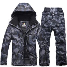 Novo terno de esqui camuflado masculino impermeável respirável jaqueta de snowboard inverno calças de neve ternos masculinos conjuntos de esqui e snowboard - Image 1