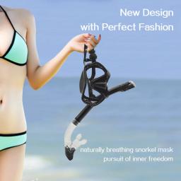 Conjunto de snorkel seco máscara de mergulho para adultos vidro temperado profissional panorâmico equipamento de mergulho treinamento de natação kit de snorkel - Image 6