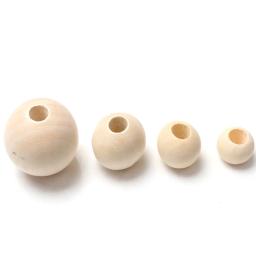8-50mm contas de madeira natural redondo para fazer jóias diy pulseira acessórios grânulo bola solta contas grande buraco fornecimento - Image 5
