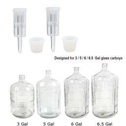 Plástico 3 peças airlock e silicone carboy bung para fabricação de vinho e cerveja fazendo kombucha (pacote de 2) - Image 1