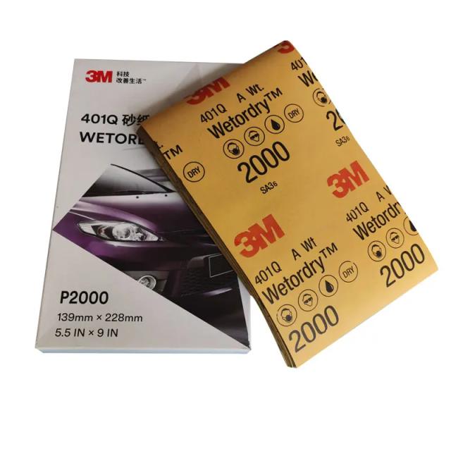 Conjunto de Lixas 3M 401Q para Acabamento, Grits 1000 a 2000, Uso em Água e Seco