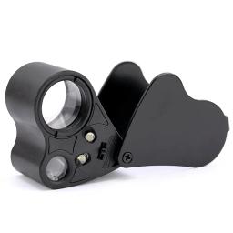 30x 60x iluminado joalheiros olho lupa lupa jóias dobrável lupa com luz led para pedras preciosas, jóias, moedas, selos - Image 1