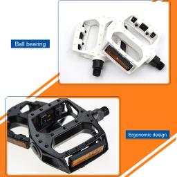 Pedal antiderrapante de liga de alumínio para bicicleta, peças de ciclismo com tiras reflexivas, leve para peças de rolamento - Image 3