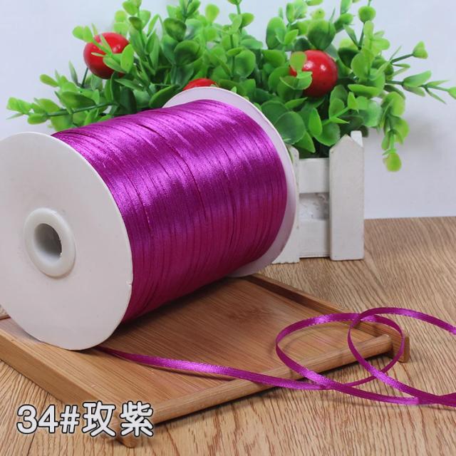 Fita de Cetim Multicolorida 3mm 10 Metros para Artesanato e Decoração