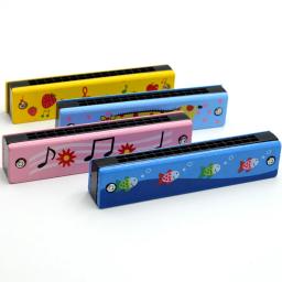 Gaita de madeira para crianças brinquedos instrumentos musicais 16 buracos dupla fileira sopro dos desenhos animados cor woodwind boca melodica - Image 1