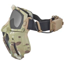 Máscara de airsoft destacável óculos de proteção com ventilador anti-nevoeiro tático paintball proteção completa máscara de tiro cs óculos de proteção máscaras - Image 3
