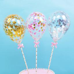 Balão lanteado transparente, confete para festa de aniversário, decoração de bolo, balão, látex, cupcake, padrão, lantejoulas, 1 conjunto - Image 1