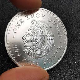 Maya .999 Moeda Comemorativa Prata Fina México Calendário Profecia Medalhas Pirâmide Asteca Civilização Maia Religião Cultura Presentes - Image 3