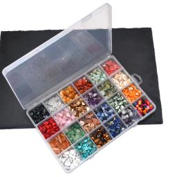 24 cores 1200 pçs contas de cristal natural para fazer jóias suprimentos cura pedra preciosa pulseira kit conjunto caixa chip irregular - Image 6