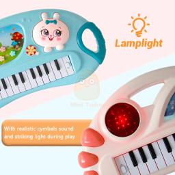 Instrumento de piano eletrônico digital para crianças, teclado de ensino musical, microfone flash, brinquedos educativos, presente para crianças - Image 3