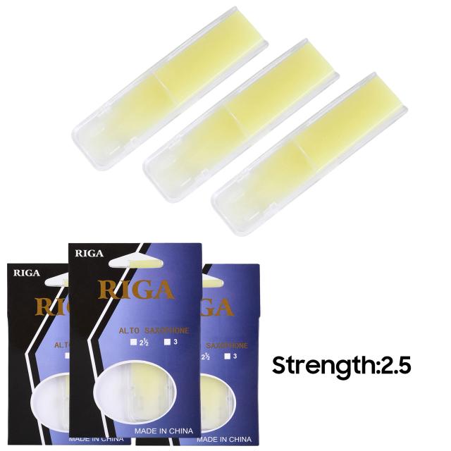 Alto Saxofone Reeds RIGA em Resina - Forças 1.5, 2.0 e 2.5 (Pacote com 3)
