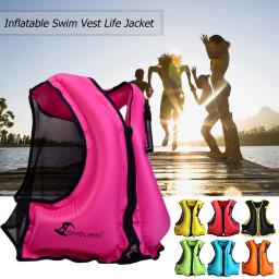 Adulto inflável nadar colete salva-vidas jaqueta snorkeling flutuante dispositivo de natação à deriva surf sobrevivência esportes aquáticos poupança de vida - Image 6
