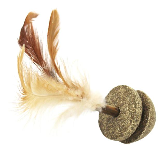 Brinquedo Catnip para Gatos com Sabor a Vegetais e Pena Falsa - Ideal para Limpeza Dental e Lanches Saudáveis