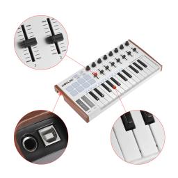 Controlador MIDI WORLDE ATUM 25-Chave MINI Ultra-PortableUSB 8 RGB Backlit Teclado Controlador MIDI Trigger Pads - Image 5