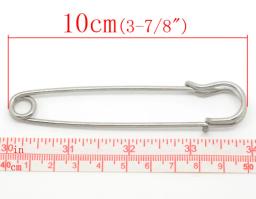 1 pacote de alfinetes de segurança de metal, cor prata, suporte de ponto, broche, achados de artesanato, ferramentas de costura, acessórios de joalheria - Image 2