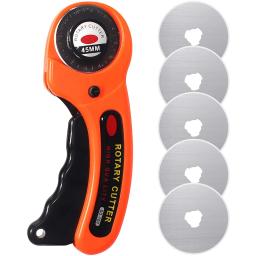 Artesanato de couro 45mm cortador rotativo ferramenta de corte de couro cortador de tecido lâmina circular diy retalhos costura estofando ajuste olfa corte - Image 1