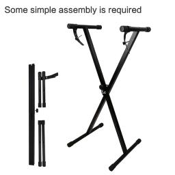 Suporte universal para teclado de piano, suporte de metal resistente com tampas de borracha antiderrapantes para teclado midi em estilo x - Image 5