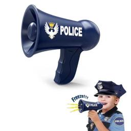 Megafone para crianças, adereços polícia para crianças, brinquedo sirene polícia, trocador voz - Image 1