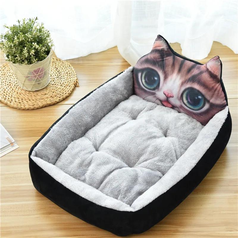 Cute Cartoon Pet camas para cães pequenos e médios, sofá-cama quente, lavável, chihuahua, buldogue, canil, suprimentos, cachorro, gato, inverno - Image 1