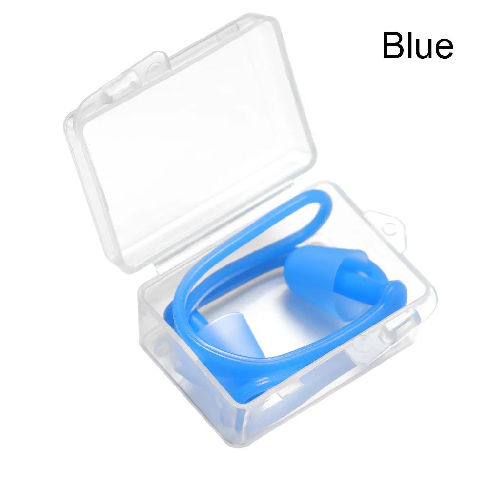 1 conjunto à prova dwaterproof água macio silicone natação earplugues nariz clipe caso protetor evitar a proteção da água plugue da orelha nadar suprimentos de mergulho - Image 1