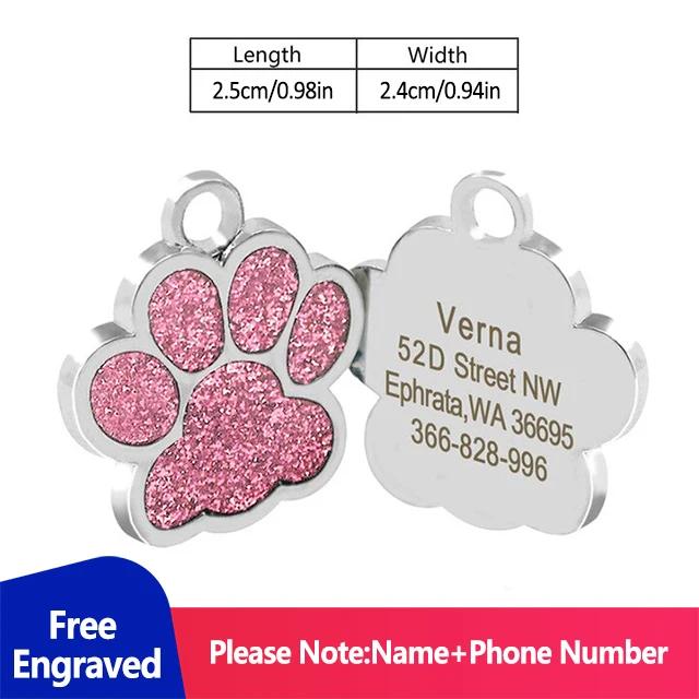 Address Tags personalizadas para cães, Pet ID Tags, Coleira de cão personalizada gravada, Gatos e cães Name Tag Coleiras - Image 1