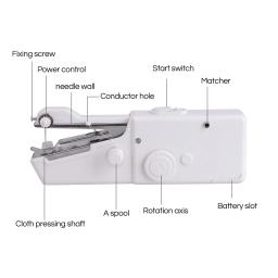 Máquina de costura manual portátil, para artesanato, costura rápida, sem fio, para roupas, tecido, ferramenta de bolso eletrônica - Image 2