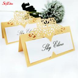 Cartões de nome cortados a laser, 10/50/100 peças, cartões para convidados, festa de casamento, decoração de mesa, nome, cartão de casamento, decoração 7z - Image 1