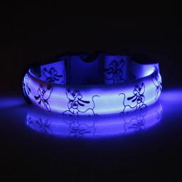 Coleira de cão led luz noite segurança náilon pet coleira de cão brilhante brilhante colar de cão de estimação itens eletrônicos - Image 2
